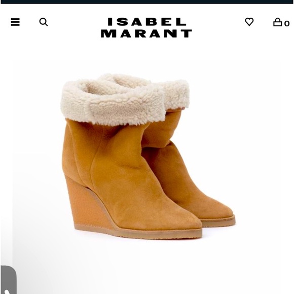 Isabel Marant TOTAM SHEARLING WEDGE BOOTS 8.5 - Picture 1 of 8